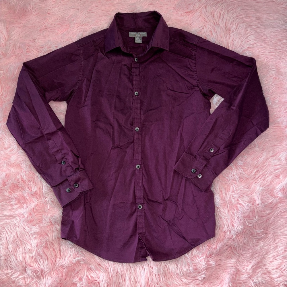 ✨OFFERS WELCOME✨Van Heusen Boys Purple Button Down Shirt - Size 10/12 (M)